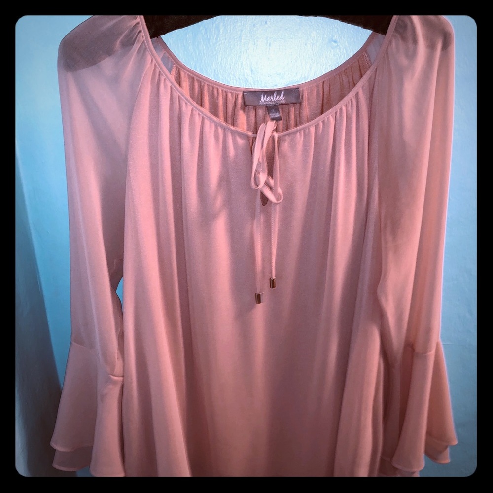 Bell Sleeve Sheer Top
